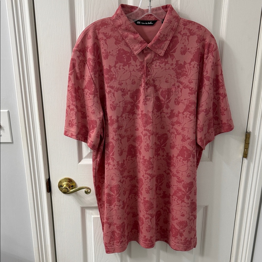 Travis Mathew Red Floral Polo Shirt